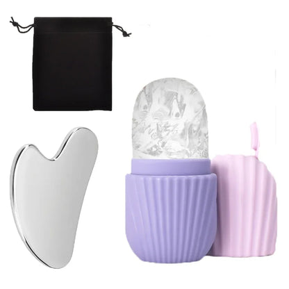 3 pc Ice Roller and Gua Sha Glow up tools
