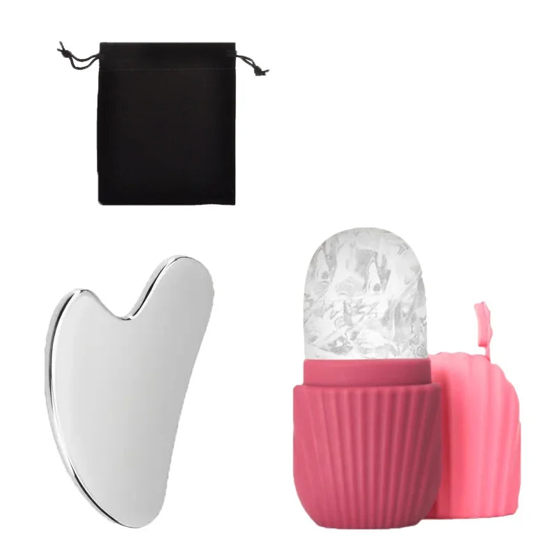 3 pc Ice Roller and Gua Sha Glow up tools